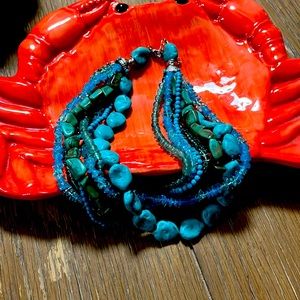 Turquoise tone beads in assorted sizes choker.